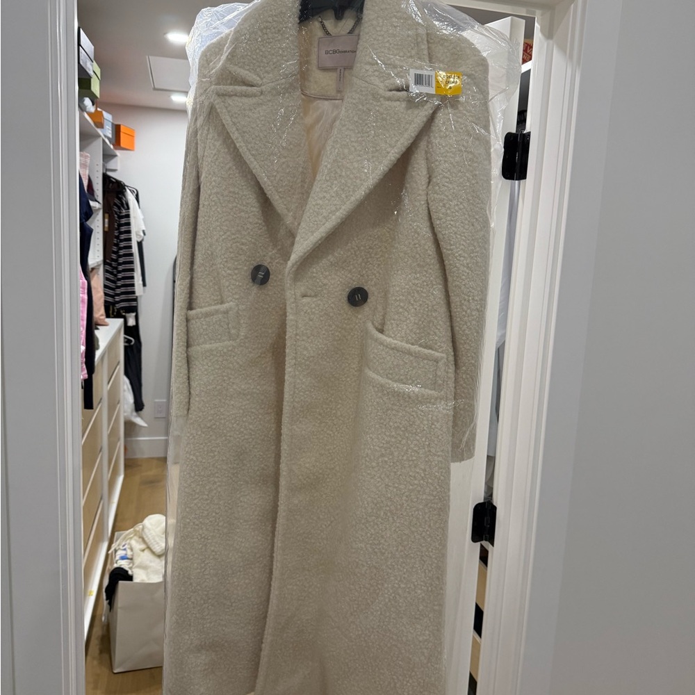 BCBGeneration Cream Textured Coat